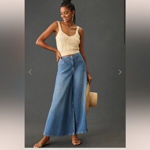 Pilcro Corset High-rise Crop Culotte Jeans sz 29